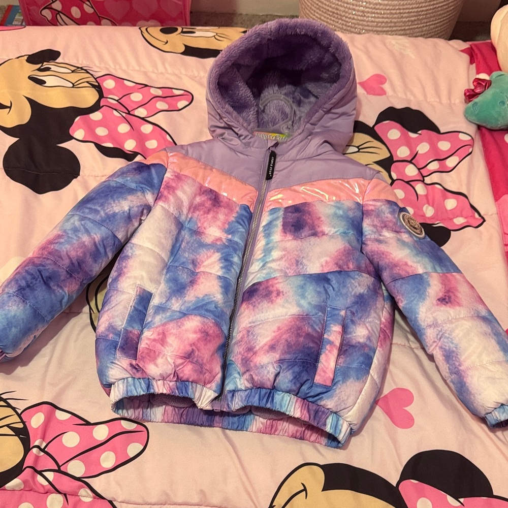 Colorful Tie-Dye Puffer Jacket
